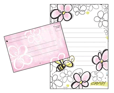 Discounted bee and flower fold and stick stationery
