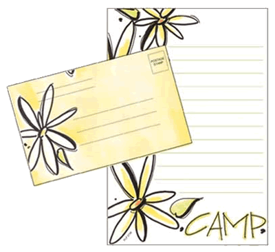 Discounted yellow daisies fold and stick camp stationery