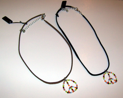 Suede Peace Sign Necklace