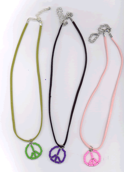 Suede Peace Sign Necklaces (LAST ONE)