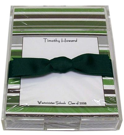 Green and Silver Stripe Discounted Paper by Noteworthy Collections