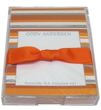 Orange and Silver Stripe Discounted Paper by Noteworthy Collections