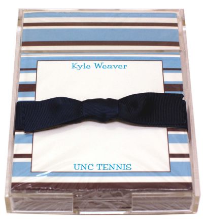 Carolina Blue and White Stripe Discounted Paper by Noteworthy Collections