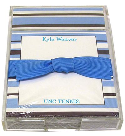 Carolina Blue and White Stripe Discounted Paper by Noteworthy Collections