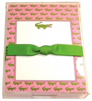 Pink Alligator Acrylic Notepad Discounted Paper by Noteworthy Collections