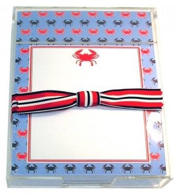 Red & Blue Crab Acrylic Notepad Discounted Paper by Noteworthy Collections