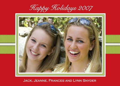 Green Grosgrain on Red PC Noteworthy Collections Digital Photo Card