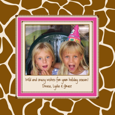 Giraffe Print with Pink PC Noteworthy Collections Digital Photo Card