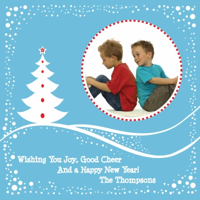 Winter Snow on Blue PC Noteworthy Collections Digital Photo Card