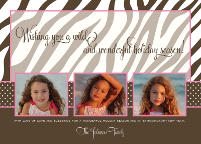 Zebra Holiday Noteworthy Collections Digital Photo Card