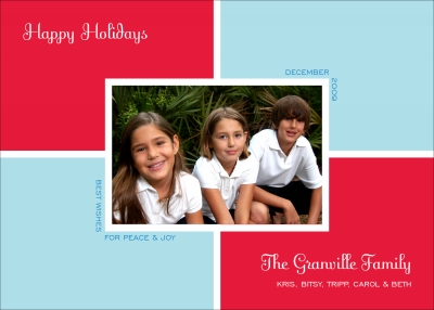 Color Block Red & Brown Digital Photo Card by Noteworthy Collection