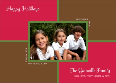 Color Block Red & Olive Digital Photo Card by Noteworthy Collection