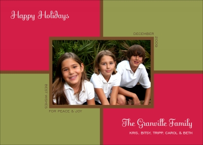 Fleur de Lys Brown & Green Digital Photo Card by Noteworthy Collection