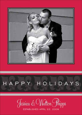 Fleur de Lys Black & Red Digital Photo Card by Noteworthy Collection