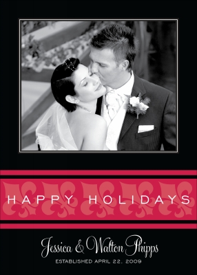 Fleur de Lys Brown & Light Blue Digital Photo Card by Noteworthy Collection