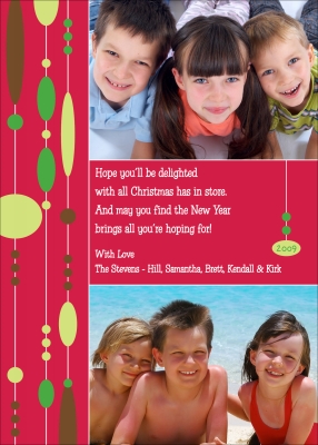 Holiday Beads Aqua Digital Photo Card by Noteworthy Collection