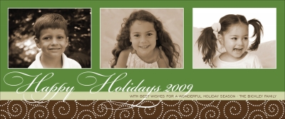 Swirly Ornaments Pink & Green-4 Digital Photo Card by Noteworthy Collection