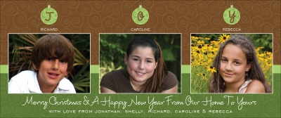 Swirly Ornaments Blue/Brown - 4 Digital Photo Card by Noteworthy Collection