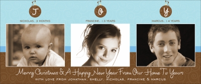 Swirly Ornaments Holiday - 4 Digital Photo Card by Noteworthy Collection