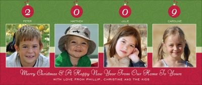 Swirly Ornaments Holiday - 3 Digital Photo Card by Noteworthy Collection