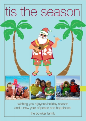 Awning Stripes Green & Brown Digital Photo Card by Noteworthy Collection