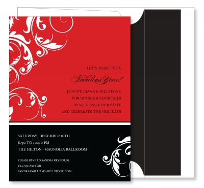 Flourished Color Block - Black & Red by Noteworthy Collections