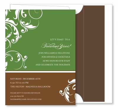 Flourished Color Block - Green & Brown by Noteworthy Collections