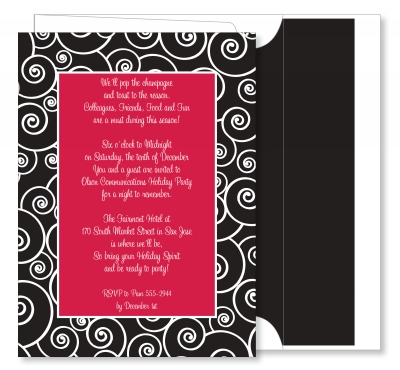 Swirled Border Black with Red by Noteworthy Collections