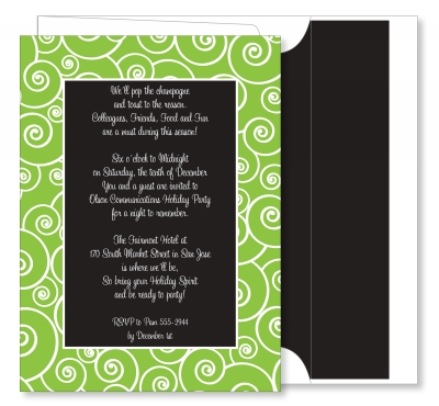 Swirled Border Lime with Black by Noteworthy Collections
