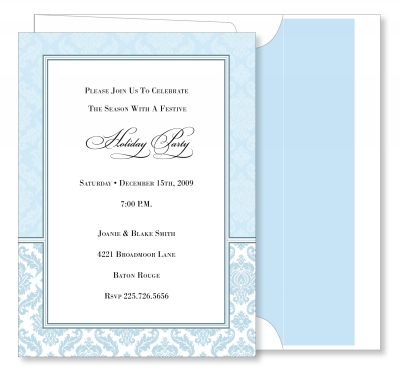 Damask Border - Ice Blue by Noteworthy Collections
