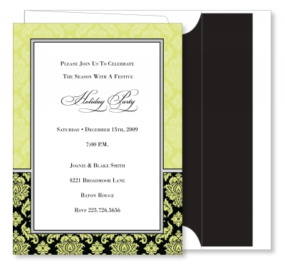 Damask Border - Lime & Black by Noteworthy Collections