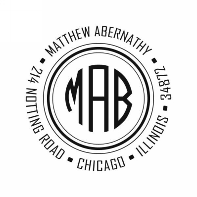 Triple Monogram Stamp by Noteworthy Stamps