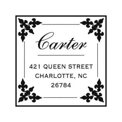 Triple Fleur de Lis Corners Stamp by Noteworthy Stamps