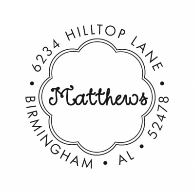 Flower Shape Name Stamp by Noteworthy Stamps