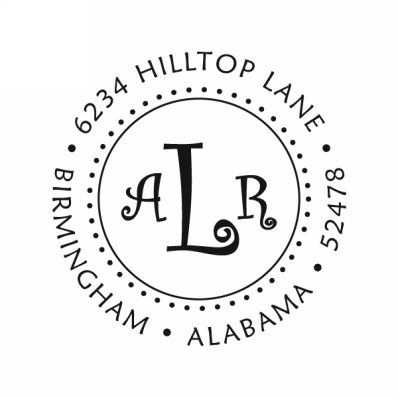 Curlz Monogram Stamp by Noteworthy Stamps