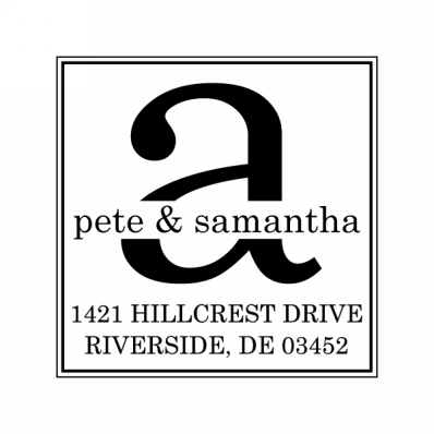 Lower Initial with Names Stamp by Noteworthy Stamps