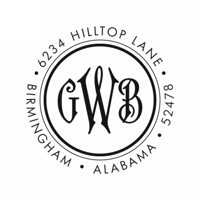 Traditional Monogram Stamp by Noteworthy Stamps