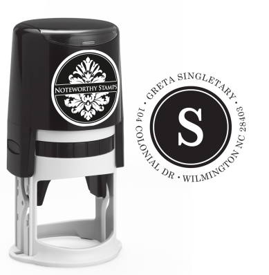 Reverse Center Initial Stamp