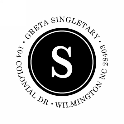 Reverse Center Initial Stamp by Noteworthy Stamps