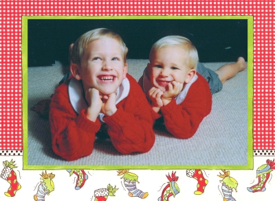 Fun Little Stockings PC Noteworthy Collections Ecru Traditional Photo Card