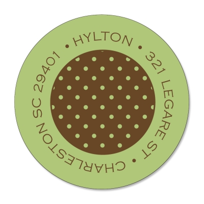 Banded Polka Dots Green & Brown Label by Noteworthy Collection