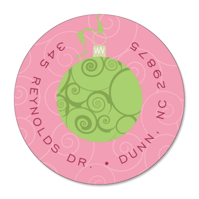 Swirly Ornaments PinkGreen Label by Noteworthy Collection