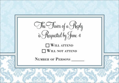 Damask Border - Ice Blue - Flat Note by Noteworthy Collections