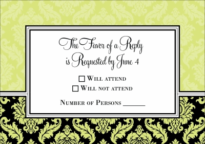 Damask Border - Lime & Black - Flat Note by Noteworthy Collections