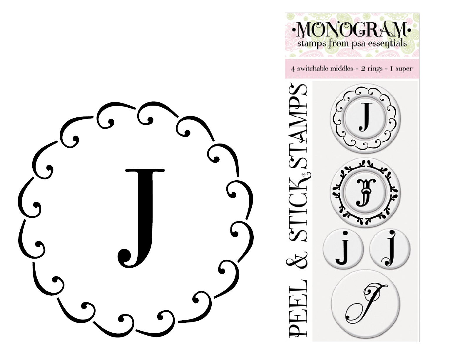 Monogram J Stamps