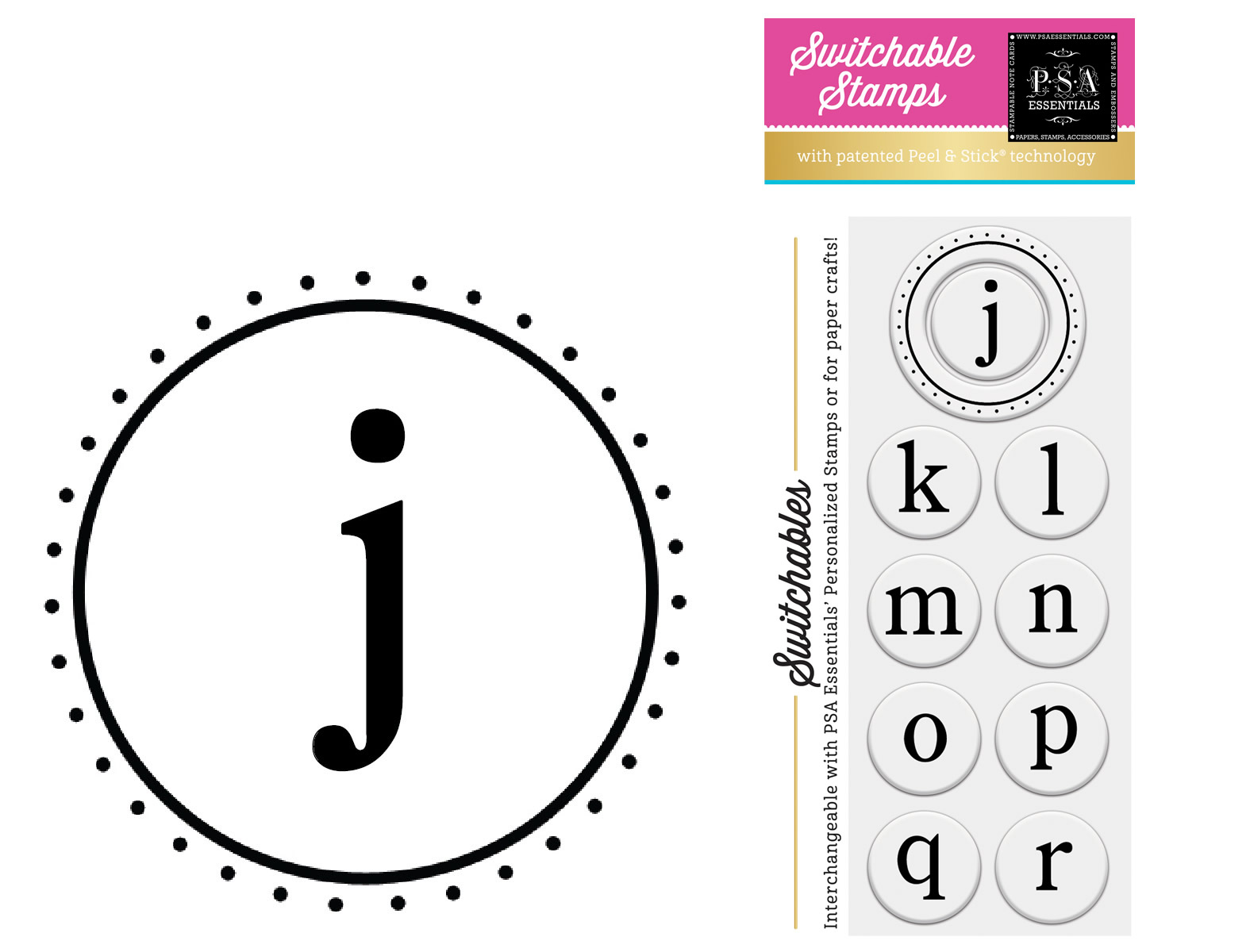 Monogram Stamps Vanilla J through R