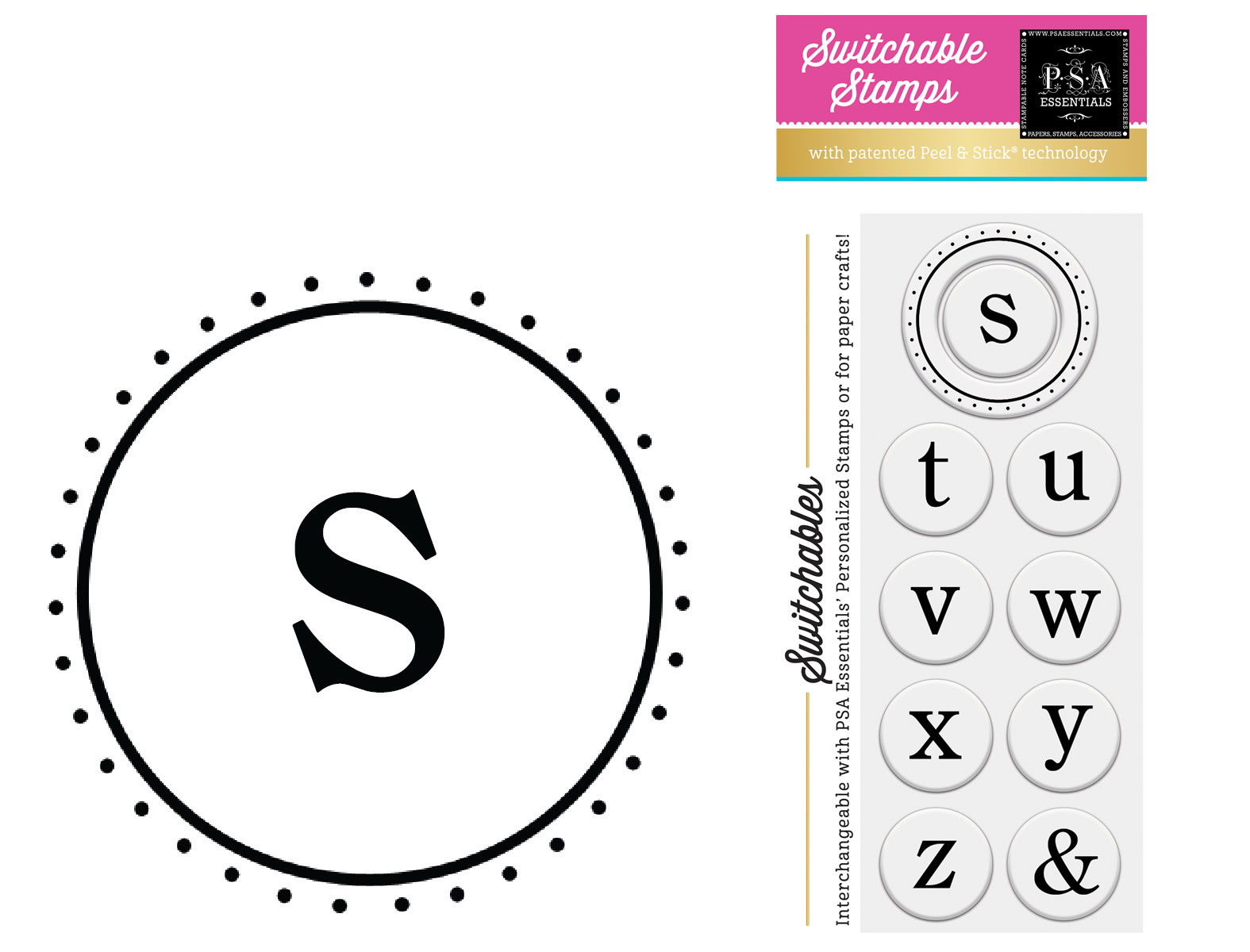 Monogram Stamps Vanilla S through Z and Ampersand
