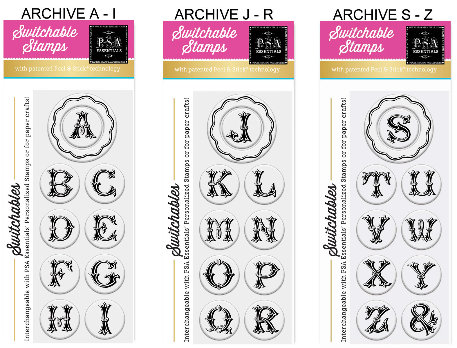 Peel & Stick Packs by PSA Essentials, Archive Monogram