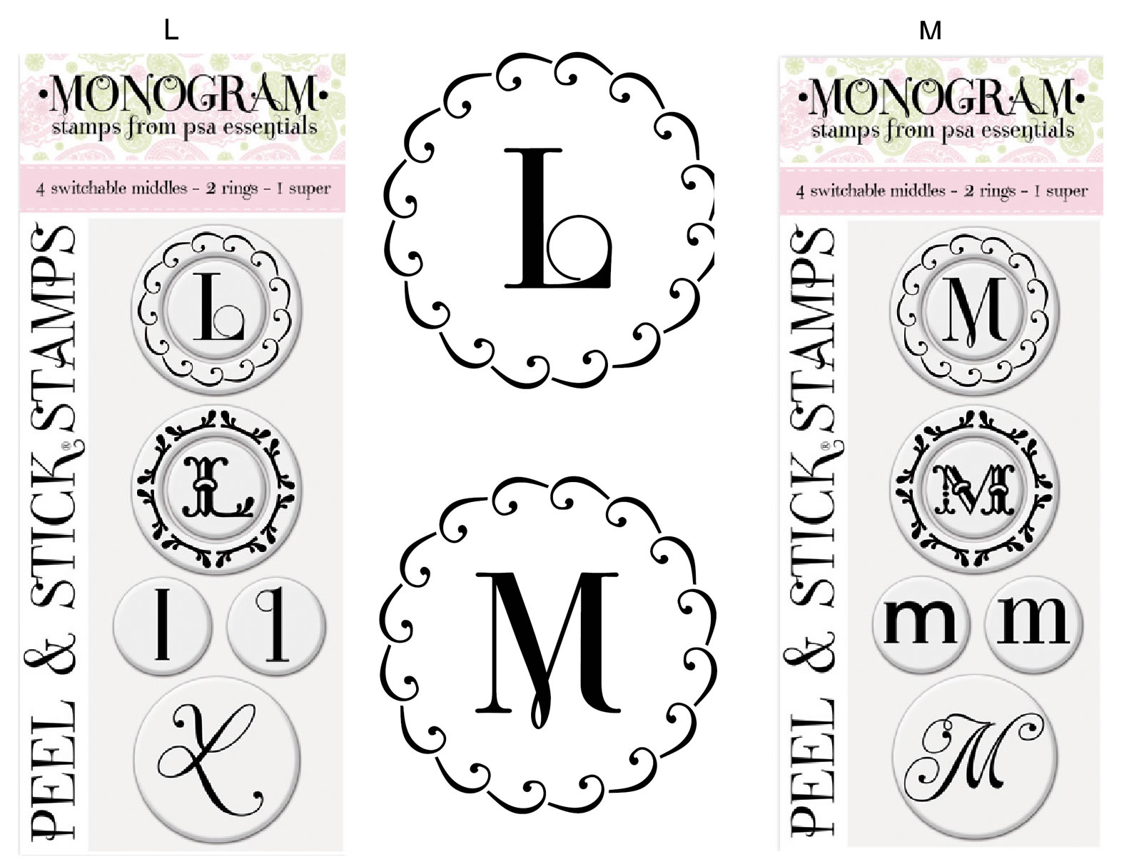 Monograms L and M Stamps