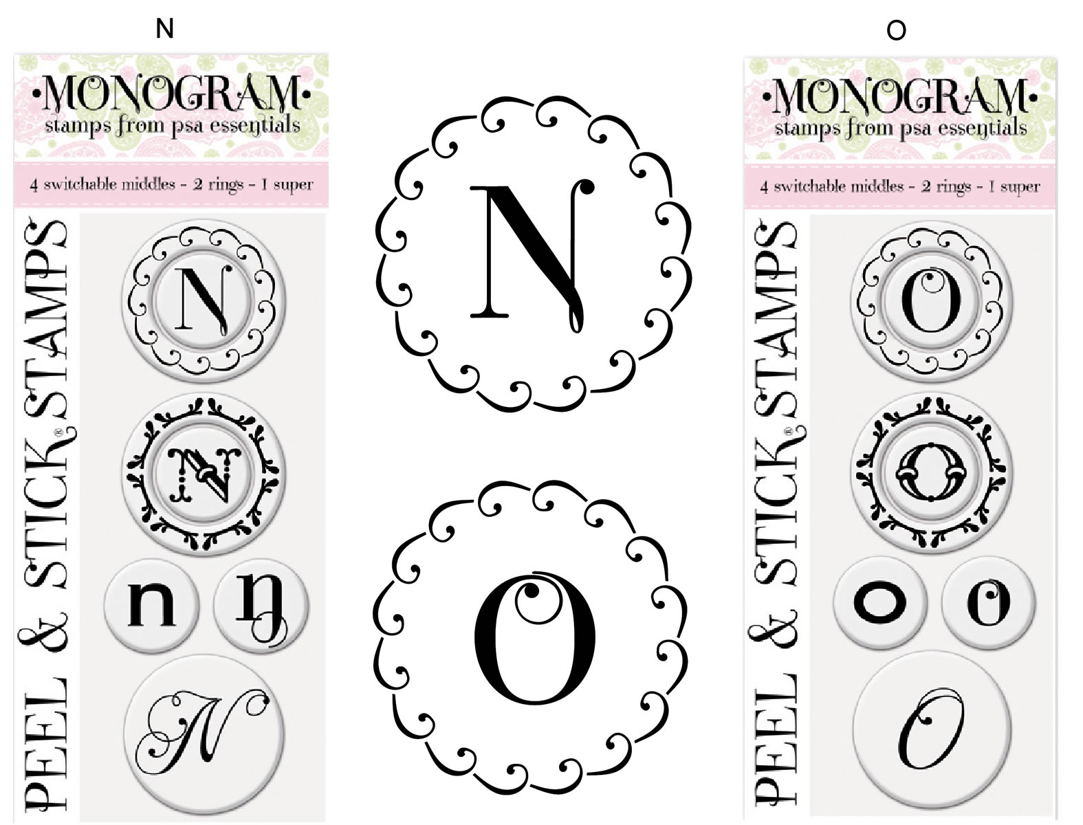 Monograms N and O Stamps